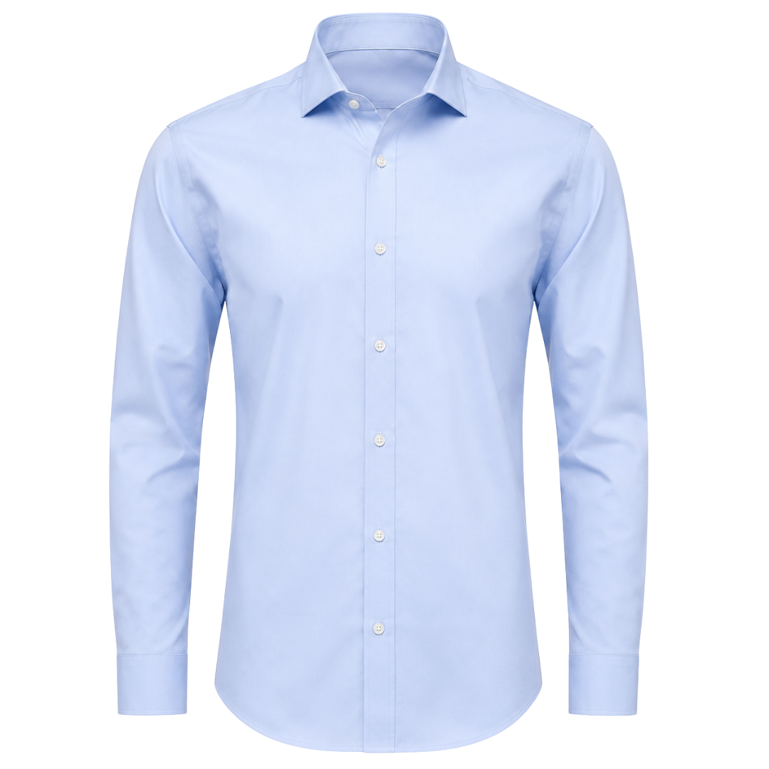 Premium Cotton Dress Shirt – Light Blue | KIIHGOUB