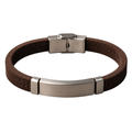 Suede & Brushed Stainless Steel Bracelet – Chocolate Brown | KIIHGOUB