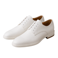 Premium Leather Derby Shoes – White | KIIHGOUB