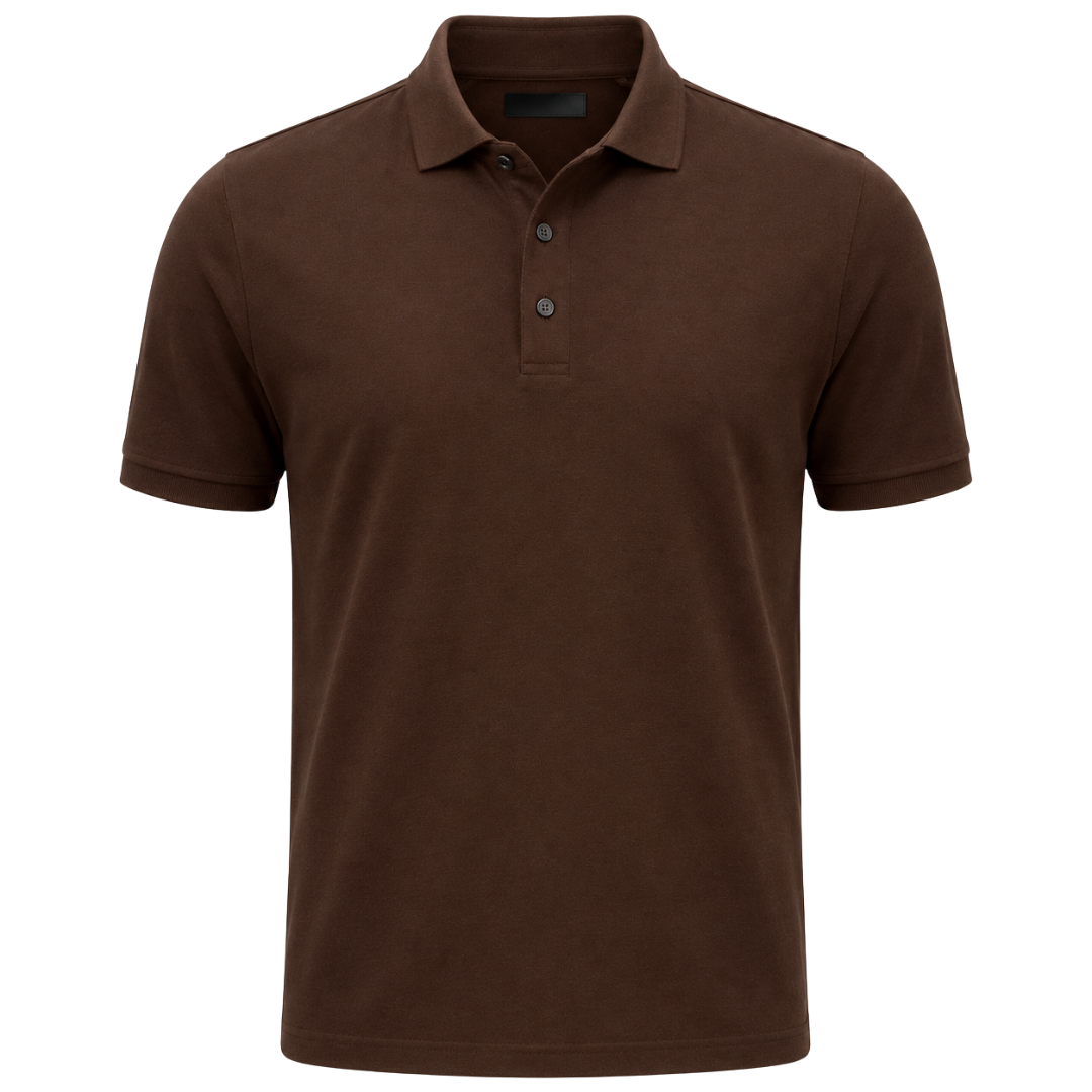 Premium Piqué Cotton Polo Shirt – Chocolate Brown | KIIHGOUB