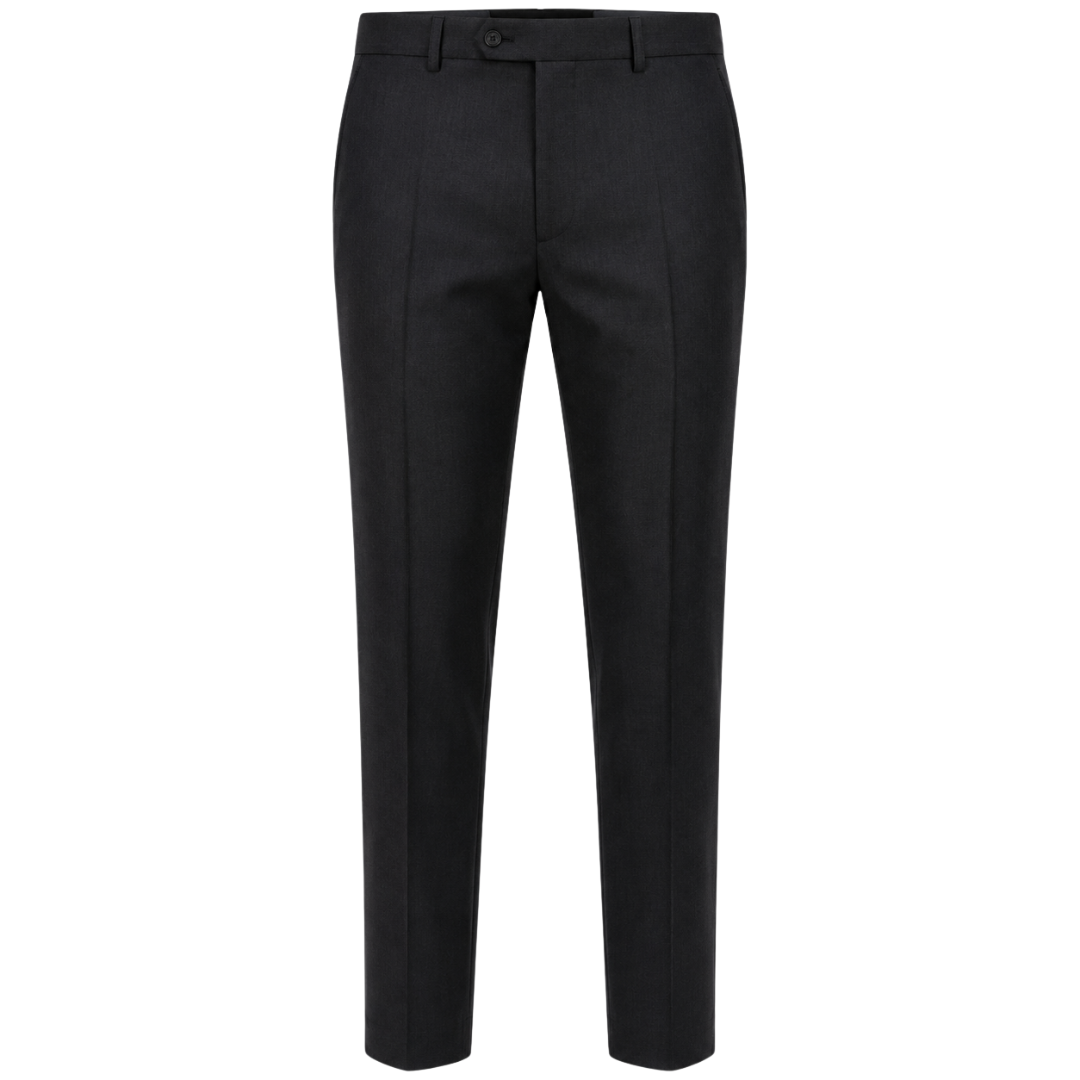 Tailored Wool-Blend Trousers – Charcoal Black | KIIHGOUB