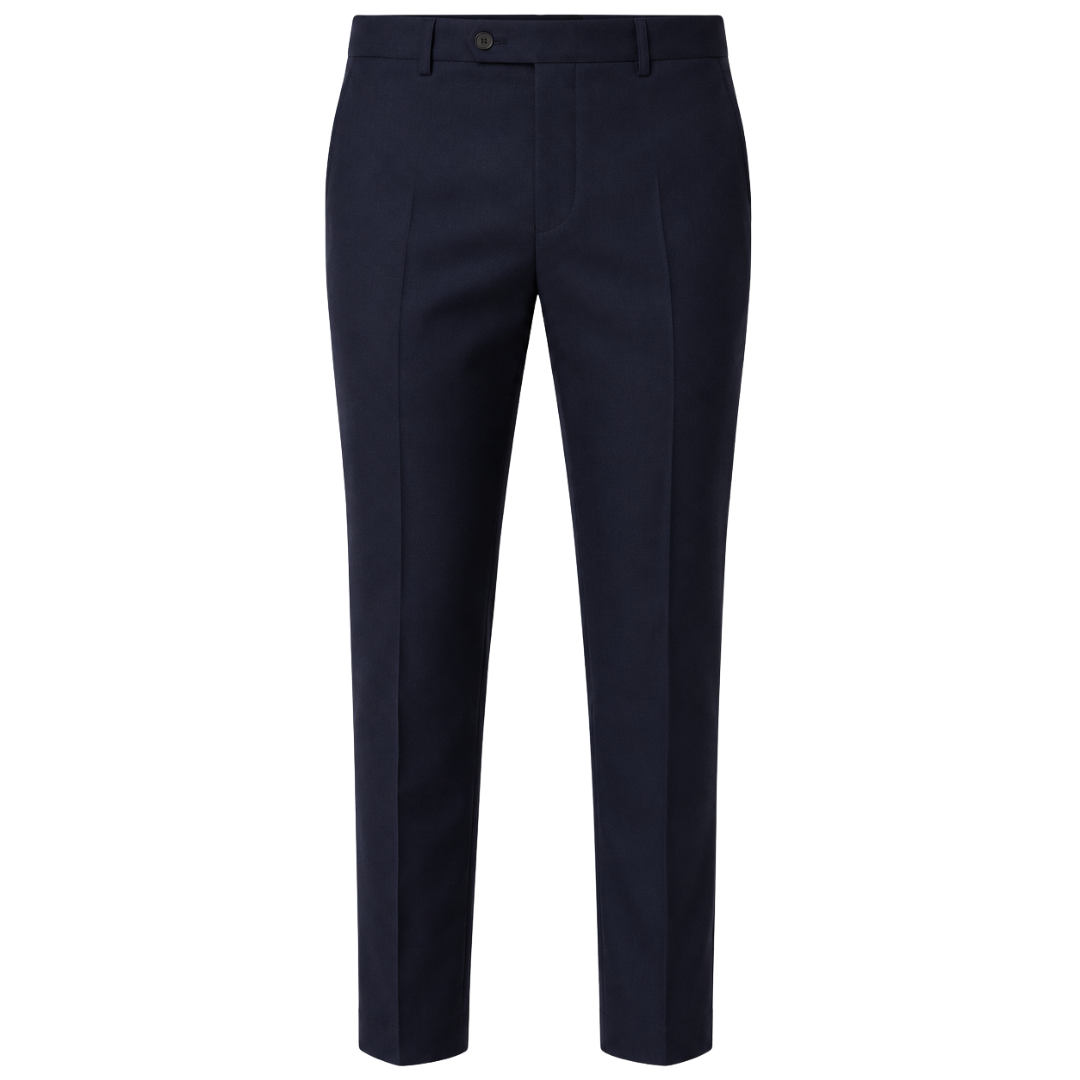 Tailored Wool-Blend Trousers – Deep Navy | KIIHGOUB