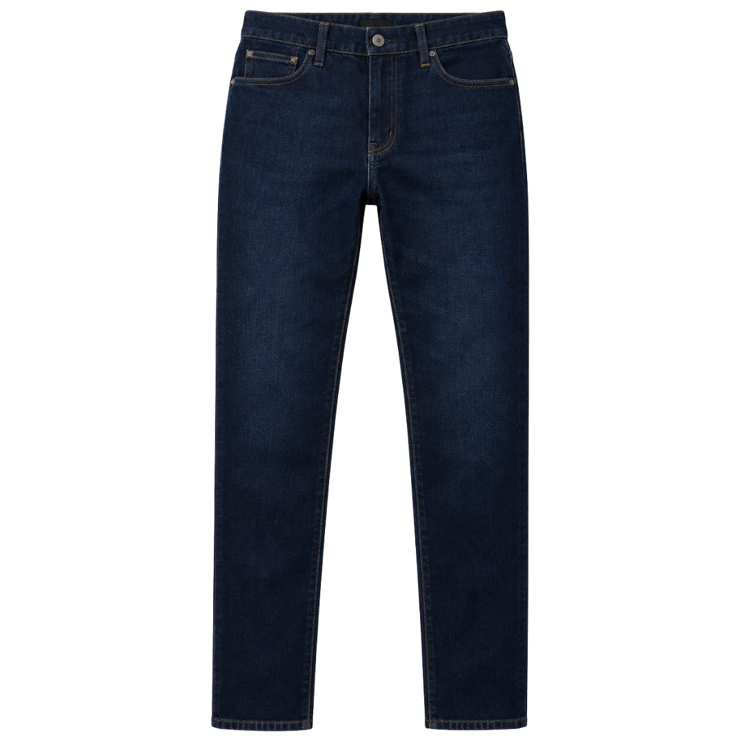 Premium Straight-Fit Denim Jeans – Dark Indigo | KIIHGOUB